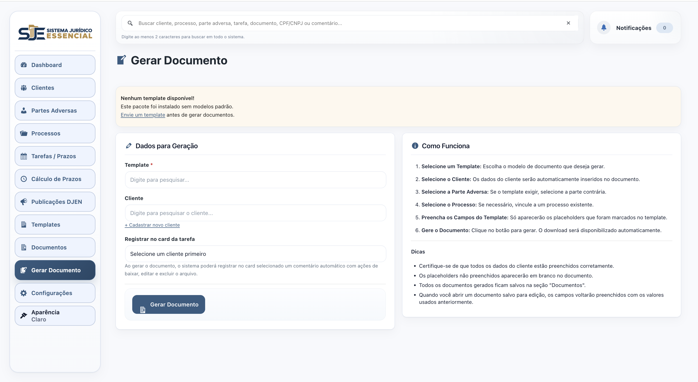 Geração de documentos